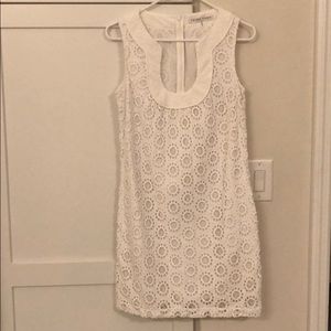 Trina Turks white short eyelet dress
